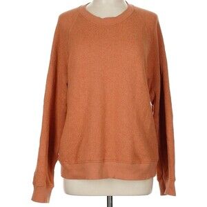 Jenni Kayne Saturday Size M Crew Neck Sweatshirt Burnt Orange Cotton Blend